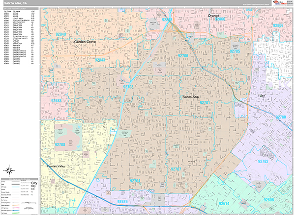 Santa Ana Map Premium Style